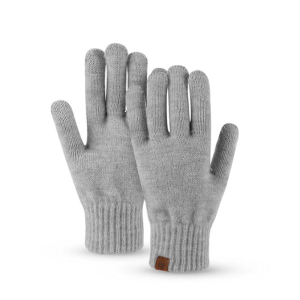 Dam vinter varm mössa pekskärm handskar och halsduk set light gray