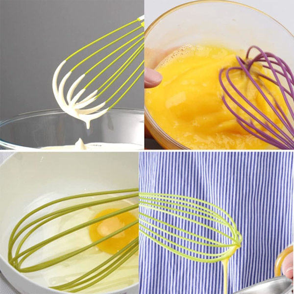 2 st 29 cm vridbar visp, plastköksvisp platt ballongvisp tjock tråd äggvisp visp för matlagning blandning vispning omrörning, orange