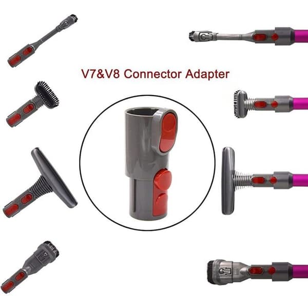 Børstesæt tilbehør med slange til Dyson V8 V7 SV11 støvsuger med adapter, Total Clean dele til Dyson V6 DC45 DC35 (6i1)