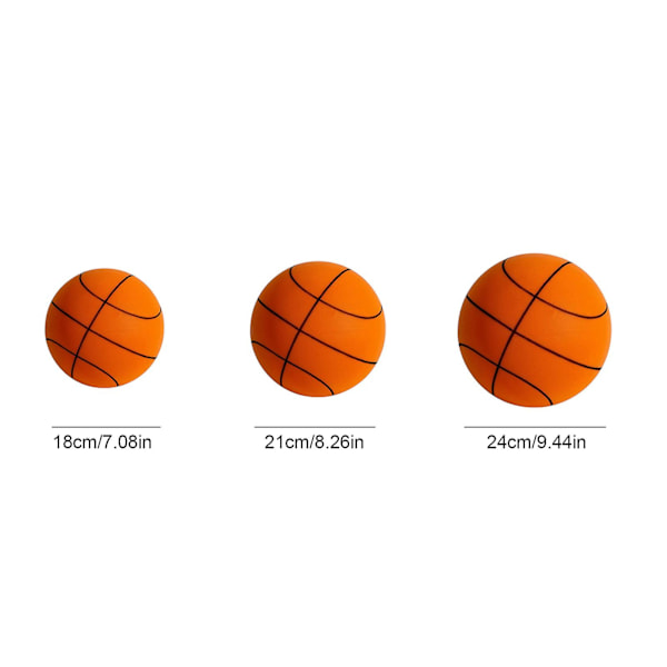 Tyst basketboll, barn inomhusträningsboll obelagd skumboll med hög densitet 18cm Orange