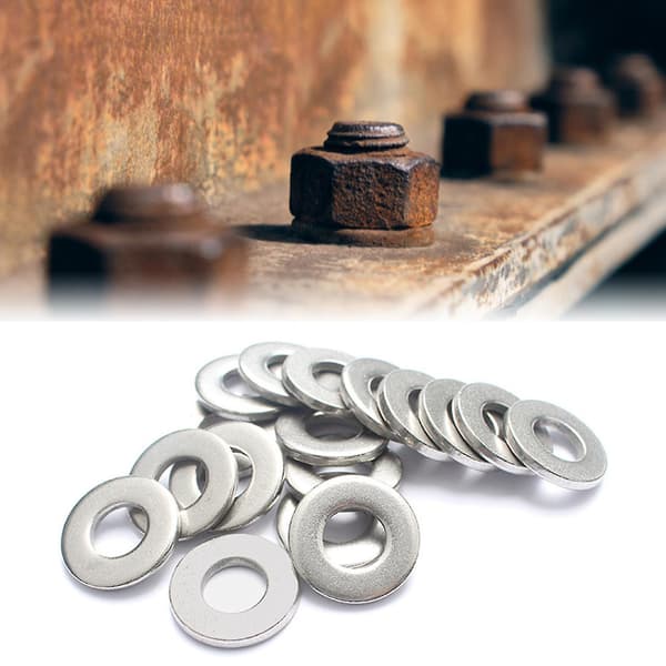 350 stk. M6-m10 1/4-3/8 tommer flad skive lækage forebyggelse slidstærk rustfrit stål hardware skive sortiment sæt til industrien