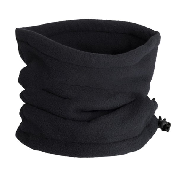 Unisex vinter udendørs ensfarvet blød tyk fleecehalsvarmer Gaiter Cover Hat Black
