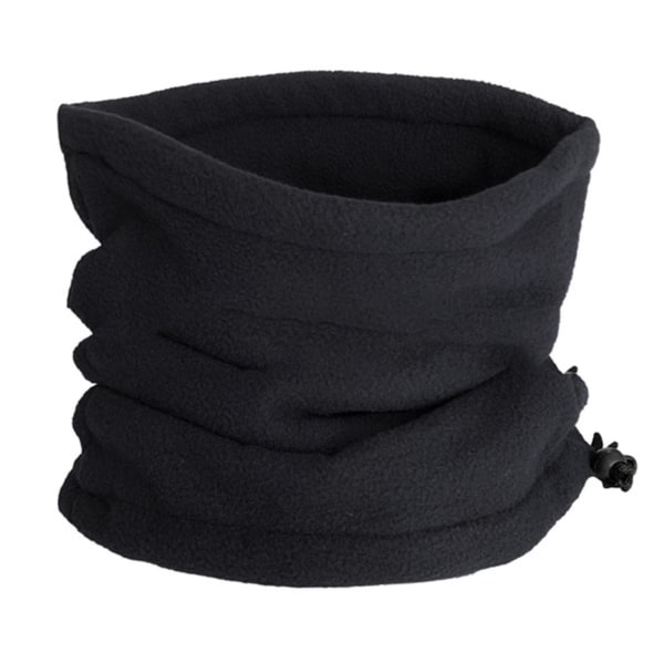 Unisex Vinter Utomhus Solid Färg Mjuk Tjock Fleece Halsvärmare Gaiter Cover Mössa Black