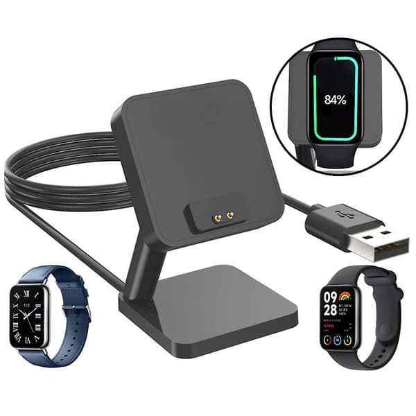 Strømadapter lader ladekabel stativ dokkingstasjon for Miband 8 Pro