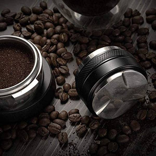Rustfrit Stål Aluminium Legering Kaffefordeler, 51mm 2 i 1 Nivellering & Tamper, Kaffe Tamper, Espresso Fordeler, Justerbar Dybde Begge Sider (51mm)