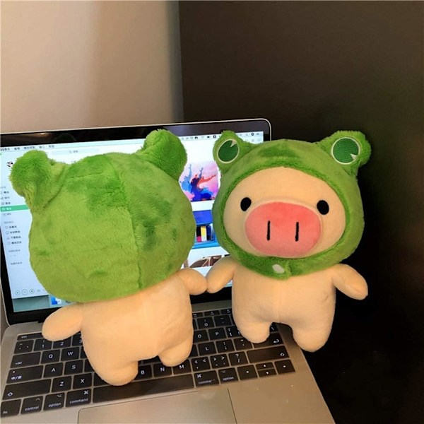 Grisig Plyschdjur Piglet Docka Söt Gris Plysch Leksak Docka Kreativa Figurer Leksaker Super Mjuk för Barn 9.05in (Grön)