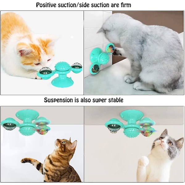 Vindkvarn Kattleksak Snurrbord Katt Snurrande Leksak Retande Interaktiva Katter