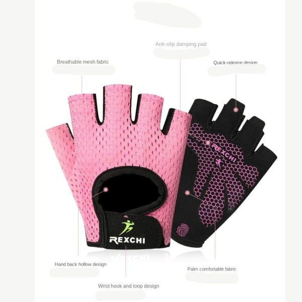 Halvfinger handsker Yoga handsker pink S