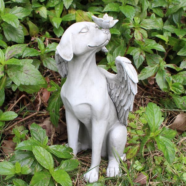 Hundeengel Kæledyrsminde, Gravsten Hyldeststatue, 20*11*11CM,
