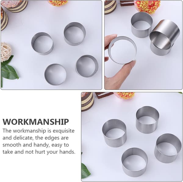 Grilltilbehør, dessertringer 5 cm, dessertringer, 8 stk, kaker, mousse, formring - kake