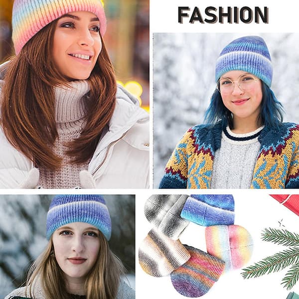Hat til kvinder og mænd - Vinterhat til kvinder - Cuffed Beanies - Hue - Varm - Hatte - Roselilla Blue pink