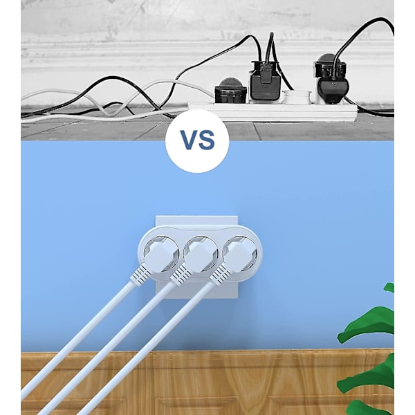 Stikdåseadapter, multistik uden kabel, stikdåsefordeler 10a/250v/maks. 2500w stikdåse til hjemmet, rejser (hy)