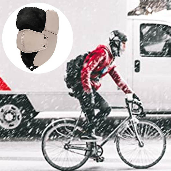 Nøytral saueskinnspilotlue i skinn for vinteren