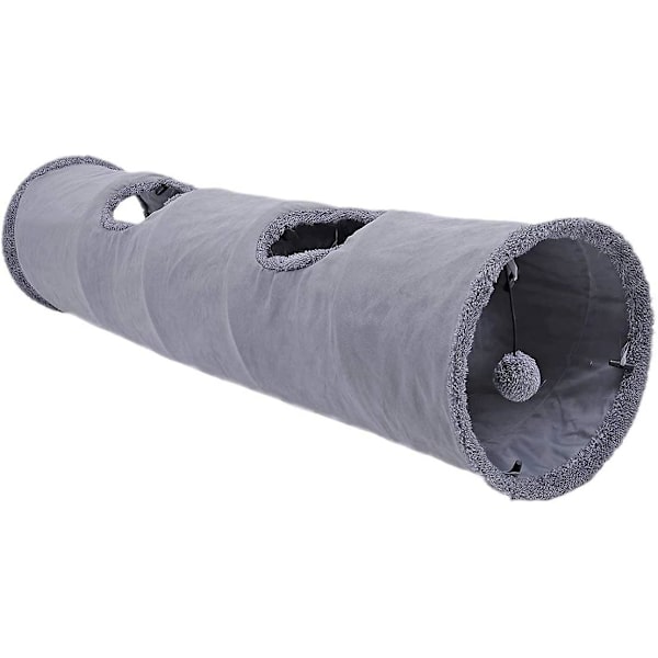 Kasaan taittuva kissatunneli, kissan lelutunneli, kestävä mokkanahkainen piilopaikka, lemmikkieläinten rypistystunneli, S (d-4) 30CM*67CM