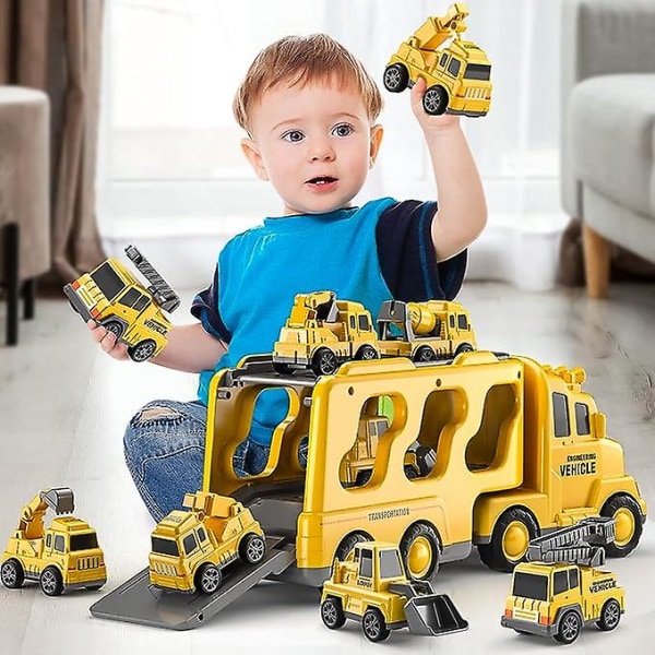 Bygglastbilsleksaker Bilar för småbarn 3-5 - 7-i-1 Power 3 4 5 6 år gammal