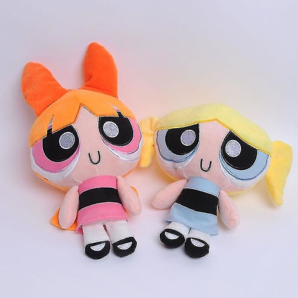 Nya 3-pack 20cm Cartoon Anime Powerpuff Girls Plyschleksaker Söta Blossom Buttercup Bubbles Fyllda Plyschdockor Presenter För Barn [xh]