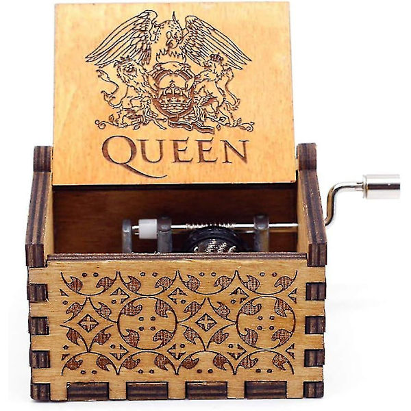 Rundtræ Håndsving Graveret Vintage Træ Musikboks Bryllup Valentinsdag Julegave Fødselsdag - Bohemian Rhapsody (queen),150