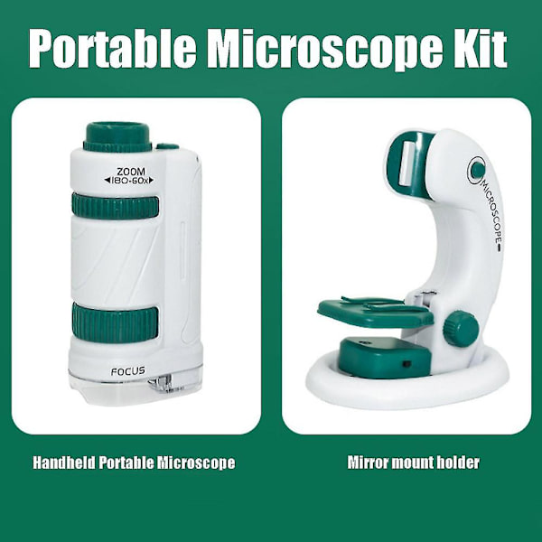 Mikroskooppilelut lapsille Ulkoilukäyttöön Kannettava mikroskooppi Stem Science Kit lapsille Black