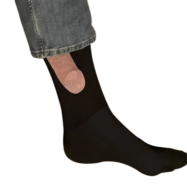 1 par Novelty Show Off Sokker Morsomme menn og kvinner Uformelle sokker Morsomt mønster sokk Black