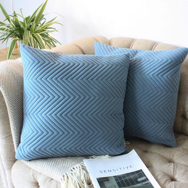 2-pack dekorativa kuddfodral kuddfodral kuddfodral för soffa säng sovrum bil blå blue