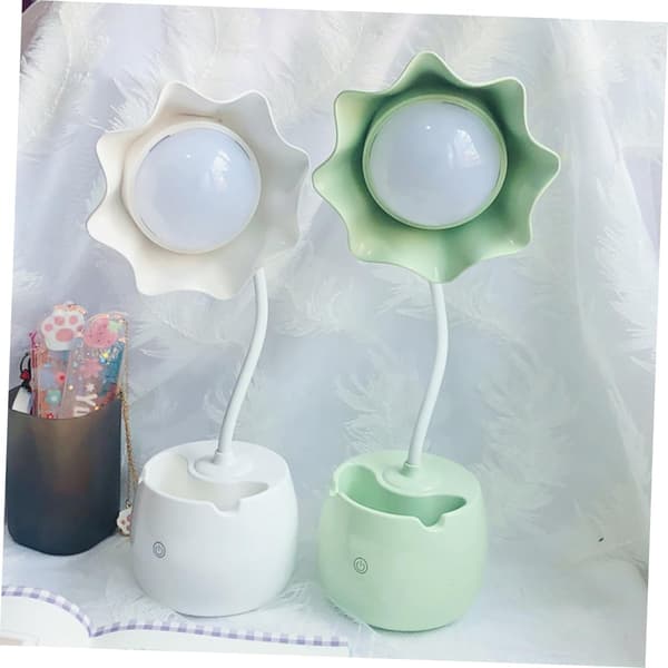 2 stk. bordlampe USB skrivebordslampe studielampe sengelampe LED-grøn
