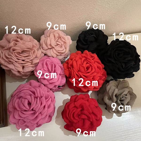 Rose Krabbe Blomst Hårklemme SORT 9CM - spot salg sort 9cm black 9cm