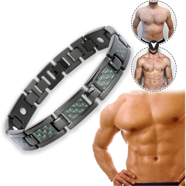 Titanium Power Magnetic Armband, Magnetic Lymph Purifying Armband, Titanium Slimming Therapy Magnetic Armband, Magnetic Armband For Men, Relief A dark green