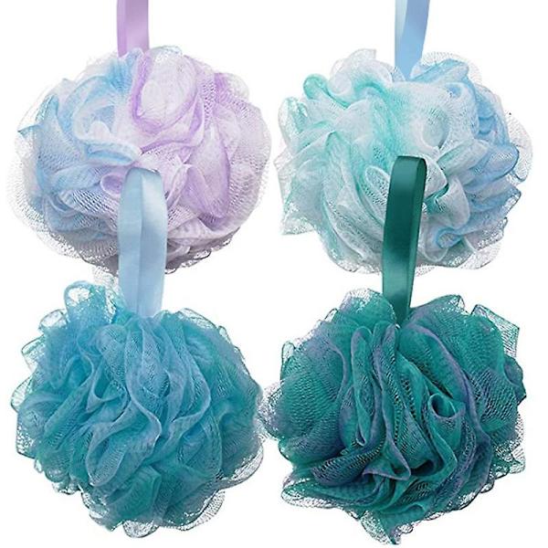 Stor 70g Loofahsvamp, Kroppsskrubbningssvamp - Mycket Skum för Bad, Dusch, 4-pack
