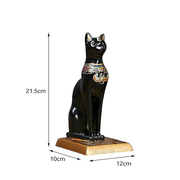 2 st Retro Resin Egyptisk Katt Bokstöd Studiorum Dekor