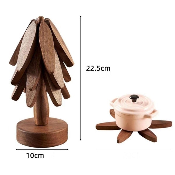 Träunderlägg för varma rätter, trägrytunderlägg, träform, underlägg för tekannor, grytor, anti-DB Som Visat 3 Coasters/1 Pc
