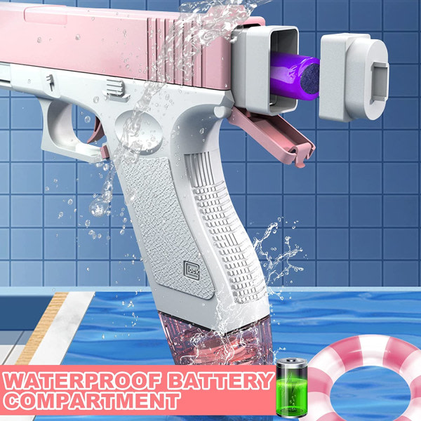 En knapp automatisk elektrisk vattenpistol sommar poolleksaker - Pink