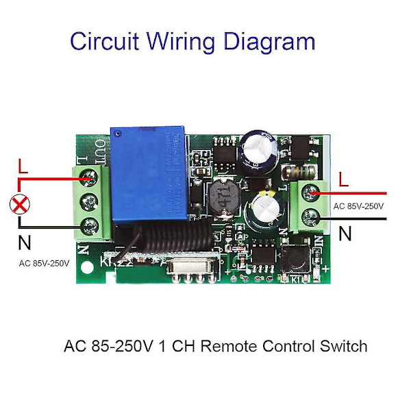 433mhz AC 110v 220v Lampe Smart Home Trådløs Rf Fjernbetjening Afbryder Modtager K/g Sender Til Pære Kontrol