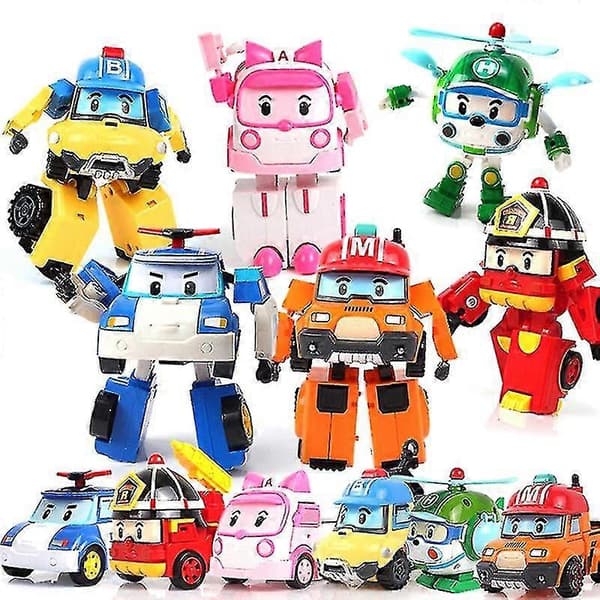 POLI Transformationslegetøjssæt Poli Transformationspolitibil Redningsteam Auto Robot