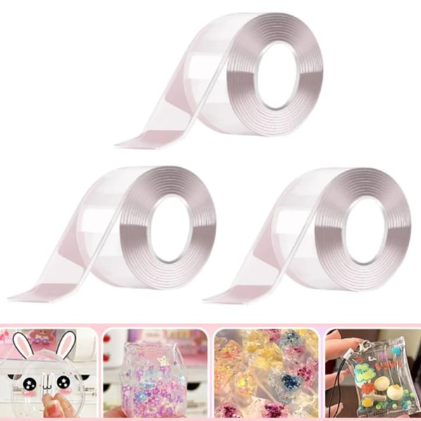 Pcs Nano Tape Bubble Toys, Spårlös Nano Tape Bubble Making, Transparent Fleranvändningsbar 100cm*3