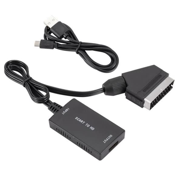 Adapter - SURENHAP - SCART til HDMI-konverter - 1080P - Sort - PAL/NTSC-kompatibel