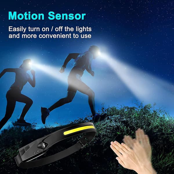 Pakke med 2 hodelykter LED oppladbare USB superlys 600 lumen hodelykt 230 sensor hodelykt 5 lysmoduser lett vanntett hodelykt hodelykt fo