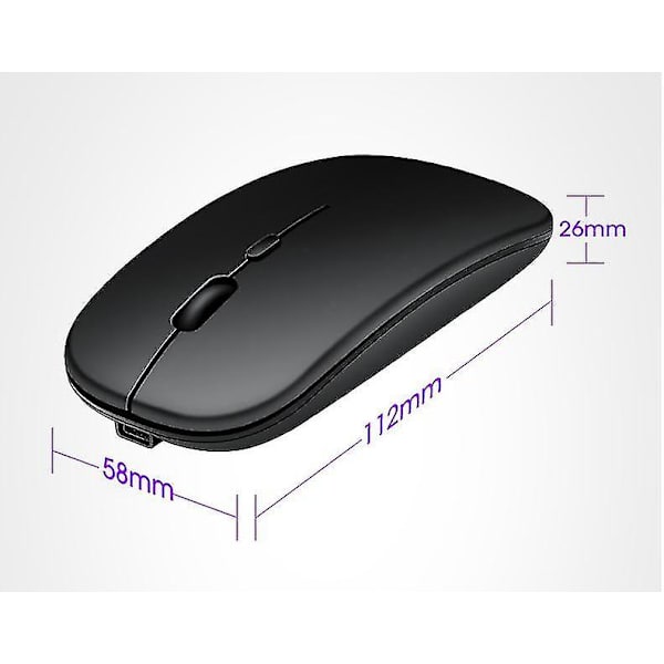 Bluetooth-mus, oppladbar trådløs mus for Macbook Pro/macbook Air, bluetooth trådløs mus for bærbar PC/PC/mac/ipad Pro/datamaskin (hy)