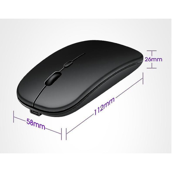 Bluetooth mus, uppladdningsbar trådlös mus för Macbook Pro/macbook Air, bluetooth -mus för bärbar dator/pc/mac/ipad Pro/dator (hy)