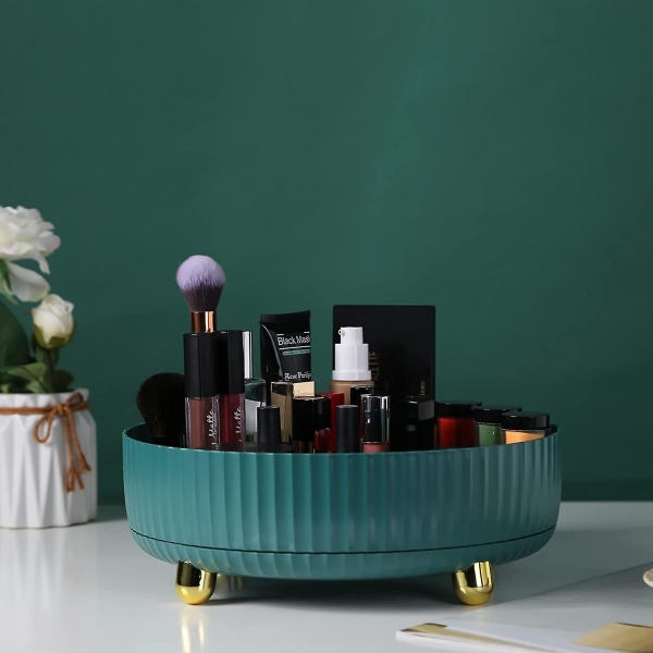 Parfume Organizer - 360roterende Makeup Organizer Stor Kapacitet Kosmetik Display Cases Bordplade Spinning Makeup Parfume Stand Organizer (grøn)