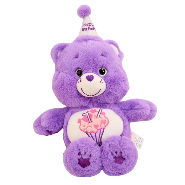Gosedjur Care Bears, söt dekorativ prydnadskudde, stoppad tecknad djurdocka för födelsedagspresent 33 cm / 13 tum Purple