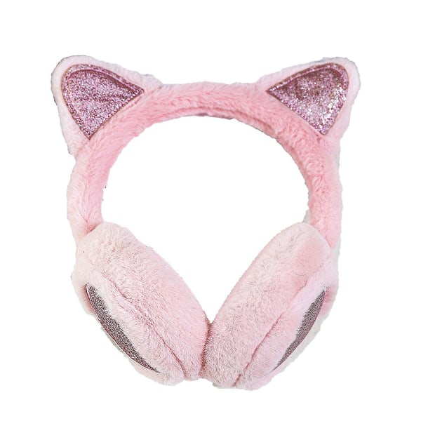Katte i koreansk stil Øreudsmykning Hjertemønster Plys-øreværn Vinter Blødt Plys Pandebånd Ørevarmer Pink