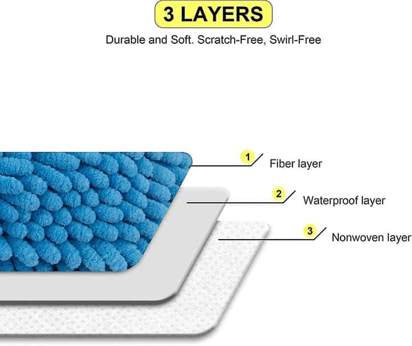 Tvåpack biltvättvantar - Stora mikrofibervantar för biltvätt Premium Chenille