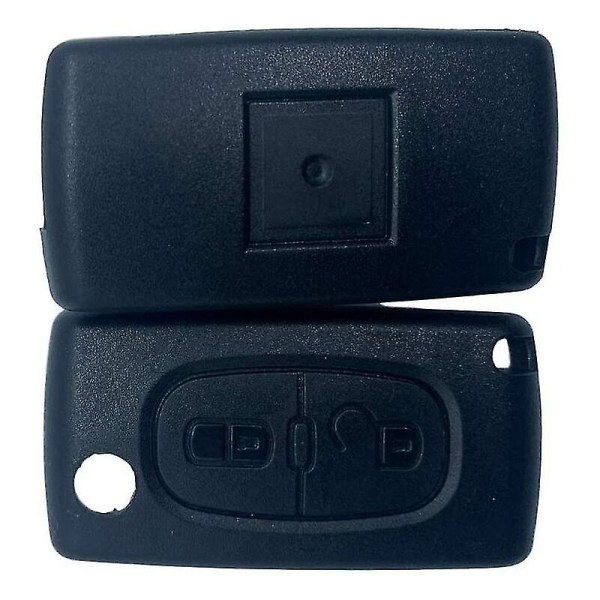Nyckelfob utan blad kompatibel med Peugeot 207, 307 och 308 med 1 Maxell CR1620-batteri | 2-knappars fjärrkontroll för dimljus till bilnyckel (hy)