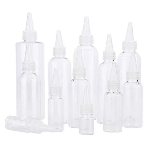 30 st Plast Kläm Droppflaska 5-250ml Transparent Spetsmunstycke Plast Klämbar Underflaska 20ml