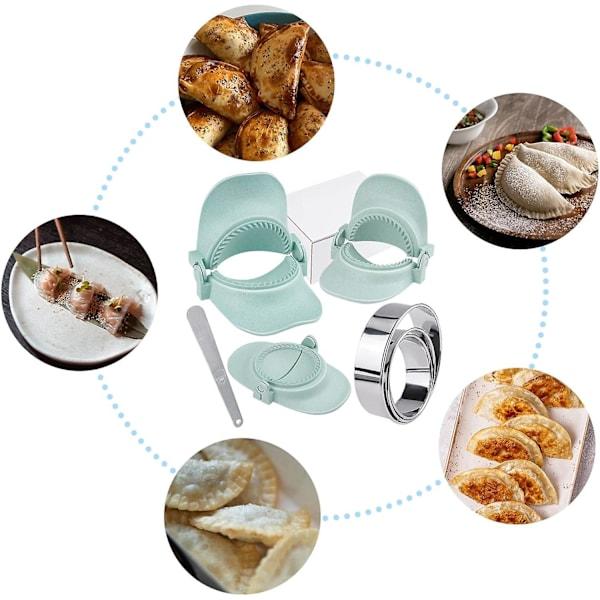 Dumpling Maker, Empanada Press Mold Set with Ring Cutter and Filling Spoon, Gyoza Maker Machine in 3 Different Sizes, Kitchen Tools for Empanada, Pi