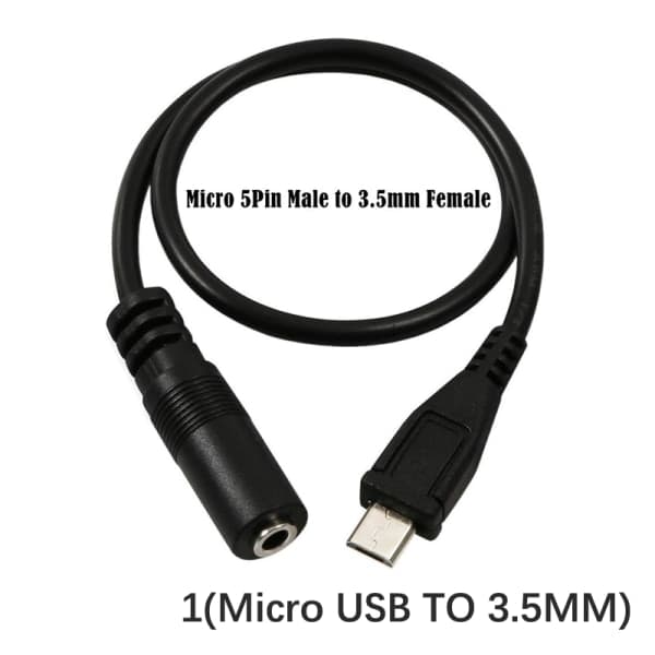 Adapter för micro USB till 3,5 mm jack för hörlurar hörlurskabel 1(Micro USB)