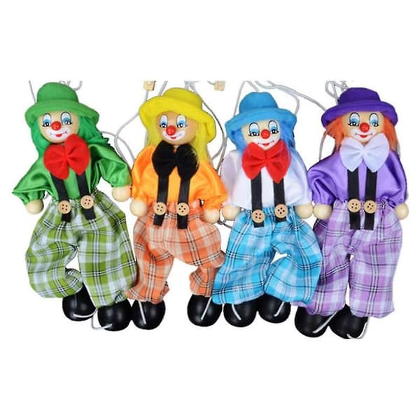 4 Pack Clown Leksaker Dra String Puppet Barn Leksaker För Förälder Barn Interaktiva Leksaker Barn Bästa Present