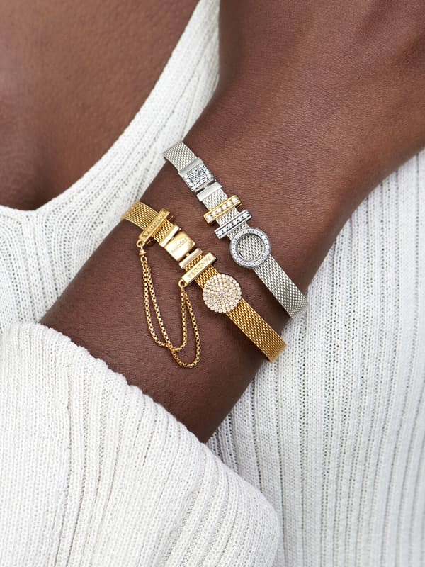 Pandora - P Reflexions™ Mesh Armband - 14k guldplätering 6.7in/17cm