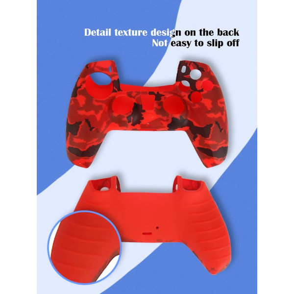 Silikonfodral för PS5-kontroller, skyddande fodral för handkontroll, 5 handtag, joystick-skydd, speltillbehör