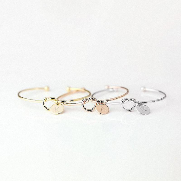 Muodin alkuperäiset korut Alkuperäinen seoskirjainriipusrannekkeet naisille Morsiusneito Solmi ROSE GOLD C